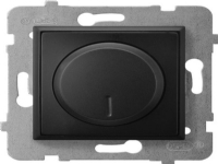 Ospel ARIA Push-turn dimmer adapted to incandescent and halogen loading, black metallic LP-8U/m/33