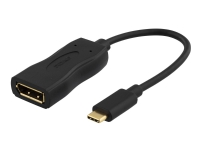 DELTACO USBC-DP - Ekstern videoadapter - USB-C 3.1 - DisplayPort - svart