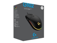 Logitech Gaming Mouse G102 LIGHTSYNC - Mus - høyrehendt - optisk - 6 knapper - kablet - USB - svart