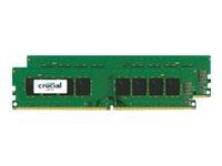 Crucial - DDR4 - sett - 16 GB: 2 x 8 GB - DIMM 288-pin - 2400 MHz / PC4-19200 - CL17 - 1.2 V - ikke-bufret - ikke-ECC