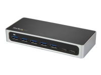 StarTech.com 7 Port USB C Hub with Fast Charge Port, USB-C to 5x USB-A 2x USB-C USB 3.0 (USB 3.1/3.2 Gen 1 SuperSpeed 5Gbps), Self Powered Type-C Hub w/ Power Adapter, Desktop/Laptop Hub - Windows/macOS/Linux (HB30C5A2CSC) - Hub - 5 x SuperSpeed USB