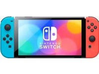 Nintendo Switch OLED - Spillkonsoll - Full HD - 64GB - Svart / Svart - Opptil 9 timers batterilevetid - Inkl. 2 x Joy-Con (blå / rød)