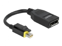 Delock - DisplayPort-adapter - Mini DisplayPort (hann) låst til DisplayPort (hunn) - DisplayPort 1.4 - 15 cm - halogenfri, 8K-støtte - svart