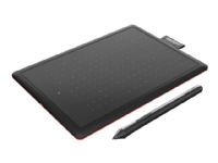 Wacom One by Wacom - Digitaliserer - høyre- og venstrehåndet - 21.6 x 13.5 cm - elektromagnetisk - kablet - USB - svart, rød