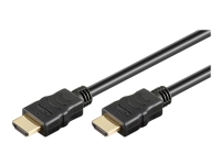 goobay - HDMI-kabel med Ethernet - HDMI hann til HDMI hann - 3 m - dobbeltisolert - svart - rund, 4K-støtte