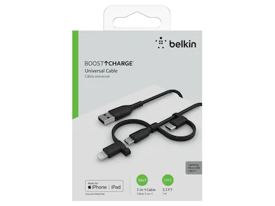 Belkin BOOST CHARGE USB-A til Lightning/Micro-USB, USB-C kabel
