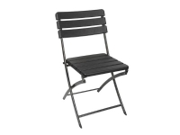 Perel FP165W, Spisetid, Solid / Fast, Hard Stol, Hård ryggstø, High-density polyethylene (HDPE), Stål, Svart