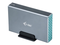 i-Tec MySafe - Drevkabinett med strømindikator - 2.5 - 2 Kanal - SATA 6Gb/s - RAID 0, 1, JBOD - USB-C, Thunderbolt 3 - grå, blå