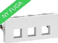 LAURITZ KNUDSEN Dataudtag FUGA - 2 modul, for 3 stk. Keystone konnektor (S), leveres uden konnektor, farve: hvid