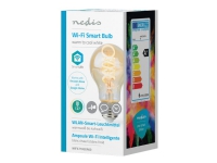 Nedis WiFi Smart Bulb - LED-filamentlyspære - form: A60 - E27 - 5.5 W (ekvivalent 40 W) - klasse G - varm til kjølig hvitt lys - 1800-6500 K - gull