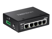 TRENDnet TI-G50 - Switch - ikke-styrt - 5 x 100/1000/10000 - DIN-skinnemonterbar, veggmonterbar - DC-strøm