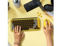 Logitech POP Keys Wireless (Med Emoji Keys) - Tastatur - Trådløs - Bluetooth / Logi Bolt USB-mottaker - Kbd: Nordisk - Blast Yellow