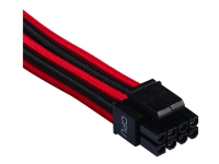 CORSAIR Premium individually sleeved (Type 4, Generation 4) - Strømkabel - 8-pins EPS12V (hunn) låst til 8-pins EPS12V (4+4) (hunn) låst - 75 cm - svart, rød (en pakke 2)