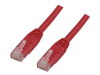 DELTACO - Koblingskabel - RJ-45 (hann) til RJ-45 (hann) - 25 m - UTP - CAT 6 - flertrådet - rød