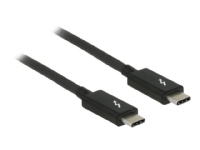 Delock - Thunderbolt-kabel - USB-C (hann) til USB-C (hann) - USB 3.1 Gen 2 / Thunderbolt 3 / DisplayPort 1.2a - 20 V - 5 A - 1 m - 4K-støtte - svart