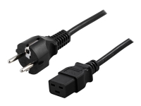 DELTACO DEL-111T - Strømkabel - CEE 7/7 (hann) rett til IEC 60320 C19 rett - AC 250 V - 16 A - 5 m - svart