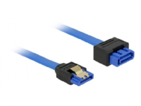 Delock - SATA-forlengelseskabel - Serial ATA 150/300/600 - SATA (R) til SATA (P) låst - 70 cm - blå