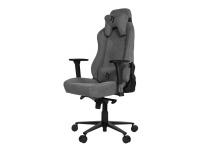 Arozzi Vernazza Soft Fabric - Stol - ergonomisk - armlener - T-formet - tipping - roterende - metall, aluminium, stoff - svart, aske