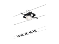 Paulmann Mac II, Spotlight på skinne, GU5.3, 5 ampuller, LED, 230/12 V, Svart