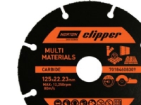 Diamantklinge 125x22,23mm - Norton Clipper multifunktionel t/tørskæring i mange mat.