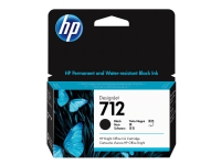 HP 712 - 38 ml - svart - original - DesignJet - blekkpatron - for DesignJet Studio, T210, T230, T250, T630, T650