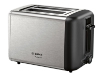 Bosch DesignLine TAT3P420 - Brødrister - 2 skive - 2 Spor - rustfritt stål / svart