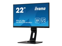 iiyama ProLite XUB2294HSU-B1 - LED-skjerm - 22 (21.5 synlig) - 1920 x 1080 Full HD (1080p) @ 75 Hz - VA - 250 cd/m² - 3000:1 - 4 ms - HDMI, VGA, DisplayPort - høyttalere - matt svart