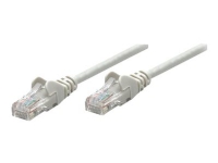 Intellinet Network Patch Cable, Cat6, 0.25m, Grey, CCA, U/UTP, PVC, RJ45, Gold Plated Contacts, Snagless, Booted, Lifetime Warranty, Polybag - Nettverkskabel - RJ-45 (hann) til RJ-45 (hann) - 25 cm - UTP - CAT 6 - formstøpt, uten hindringer - grå