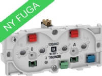 LAURITZ KNUDSEN FUGA® dobbelt stikkontakt for 2 tændinger 2-polet med jord 2 modul, uden afdækning.
