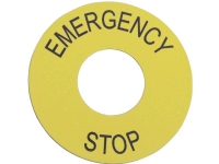 SCHNEIDER ELECTRIC Skilt Gul Ø60 mm med med tekst Emergency stop