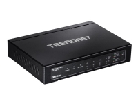 TRENDnet TPE TG611 - Switch - 4 x 10/100/1000 (PoE+) + 1 x 10/100/1000 (opplink) + 1 x Gigabit SFP - stasjonær - PoE+ (65 W)