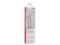 Ednet 31035, 3 m, Lightning, USB A, Hvit, Nickel, 1 stykker