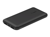 Belkin BOOST CHARGE - Strømbank - 10000 mAh - 15 watt - 3 utgangskontakter (2 x USB, USB-C) - svart