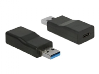 Delock - USB-adapter - USB-type A (hann) til USB-C (hunn) - USB 3.1 Gen 2 - 1 A - aktiv - svart