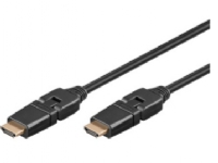Goobay 1.5m HDMI G-360°, 1,5 m, HDMI Type A (Standard), HDMI Type A (Standard), Svart