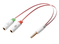 Sandberg Headset Converter - Hodesettadapter - 4-polsminijakk hann til ministereojakk hunn - for Apple iPad/iPhone/iPod