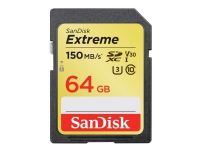 SanDisk Extreme - Flashminnekort - 64 GB - Video Class V30 / UHS-I U3 / Class10 - SDXC UHS-I