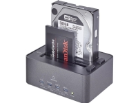 Renkforce rf-docking-08 USB 3.2 Gen 1 (USB 3.0 SATA 2 porte Harddisk-dockingstation med Clone-funktion, med Erase-funktion
