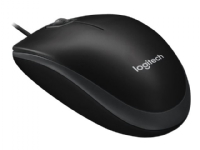 Logitech B100 - Mus - høyre- og venstrehåndet - optisk - 3 knapper - kablet - USB - svart