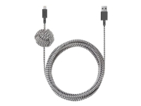 Native Union Night Cable - USB-kabel - USB (hann) til USB-C (hann) - 2.4 A - 3 m - sebra