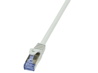 LogiLink PrimeLine - Koblingskabel - RJ-45 (hann) til RJ-45 (hann) - 10 m - SFTP, PiMF - CAT 6a - halogenfri, formstøpt, uten hindringer - grå