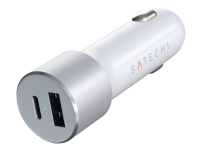 Satechi - Bilstrømadapter - 72 watt - Fast Charge - 2 utgangskontakter (USB, USB-C) - sølv