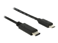 Delock - USB-kabel - USB-C (hann) til Micro-USB type B (hann) - USB 2.0 - 3 A - 50 cm - svart