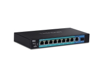 TRENDnet TE GP102 - Switch - ikke-styrt - 8 x 10/100/1000 (PoE+) + 1 x Gigabit SFP + 1 x 10/100/1000 - stasjonær - PoE+ (58 W)