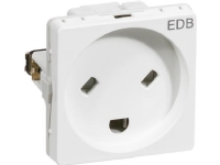 LAURITZ KNUDSEN FUGA® stikkontakt EDB 1 modul, m/jord hvid.
