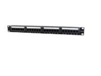 Gembird NPP-C524CM-001 - Patchpanel med kabelstyring - CAT 5e - svart - 1U - 19 - 24 porter