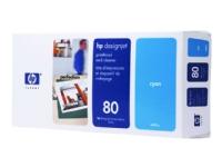 HP 80 - 17 ml - cyan - skriverhode med renser - for DesignJet 1050c, 1050c plus, 1055cm, 1055cm plus