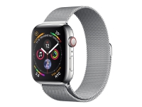 Apple Watch Series 4 (GPS + Cellular) - 44 mm - rustfritt stål - smartklokke med fint strikket løkke - stålnett - håndleddstørrelse: 150-200 mm - 16 GB - Wi-Fi, Bluetooth - 4G - 47.9 g