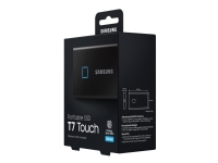 Samsung T7 Touch MU-PC500K - SSD - kryptert - 500 GB - ekstern (bærbar) - USB 3.2 Gen 2 (USB-C kontakt) - 256-bit AES - svart