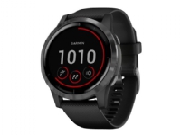 Garmin vívoactive 4 - 45 mm - svart - sportsur med bånd - silikon - svart - håndleddstørrelse: 135-200 mm - display 1.3 - Bluetooth, Wi-Fi, NFC, ANT+ - 50.5 g